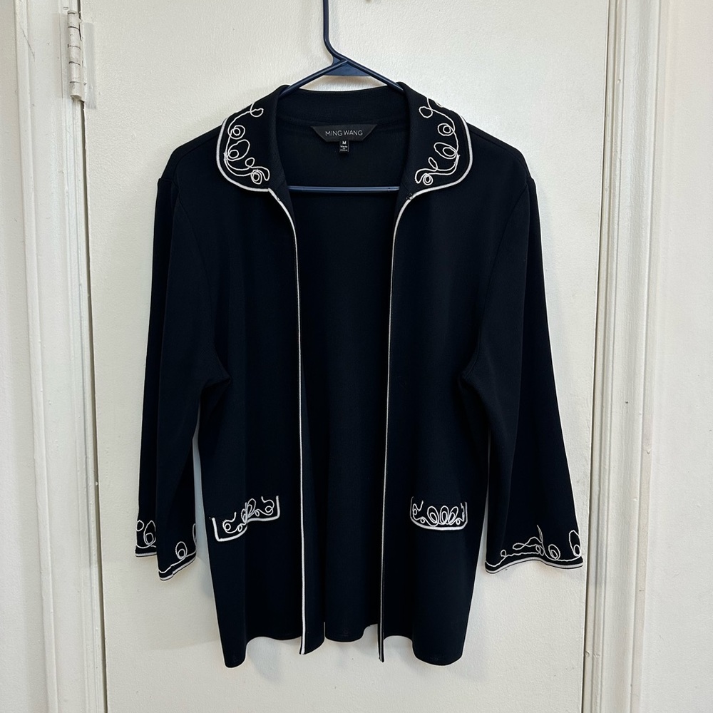 Ming Wang Open Front Cardigan Jacket-size M
